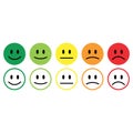 Five smile icon emotions satisfaction rating feedback Royalty Free Stock Photo