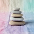 Five smooth stones are stacked in Royalty Free Stock Photo