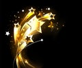 Soaring gold stars on black background Royalty Free Stock Photo