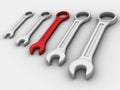 Five spanners Royalty Free Stock Photo