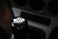 Five speed gear shift in chrome Royalty Free Stock Photo