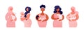 Five Standing Women with Babies on Hands