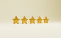 Five star gradient gold star quality ranking icon