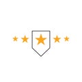 5 five star logo design. premium good rate symbol vector. excellence top rank sign Royalty Free Stock Photo