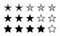 Five star rate icon vector in variation style