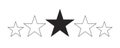Five star rating flat monochrome isolated vector icon