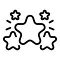 Five star rating icon, outline style