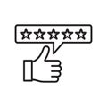 Five star rating linear icon
