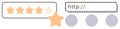Five-Star Rating System with Web Navigation Elements for User Feedback and Online Interaction Royalty Free Stock Photo
