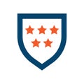 Five Star Shield, Customer Review, Premium Quality, Security, and Trust Icon Graphic Royalty Free Stock Photo
