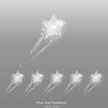 Five star shiny glass rating bright, feedback creative vector illustration
