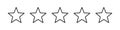 Five star stroke style isolated vector element. Vector linear customer sign. Positive feedback icon. Customer feedback review star