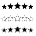 Five star vector icon set. rating illustration sign collection. feedback symbol.