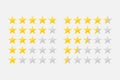 Five stars customer product rating review flat icon for apps and websites