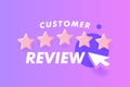 Five stars customer product rating review. Modern flat style vector illustration Royalty Free Stock Photo