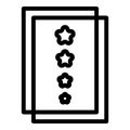Five stars diplom icon, outline style