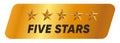 Five stars emblem badge seal golden design isolated