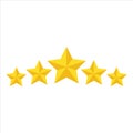 Five stars Flat Icons. Customer Product Rating