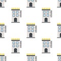 Five Stars Hotel Flat Icon Seamless Pattern