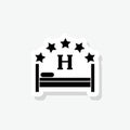 Five stars hotel sticker icon sign for mobile concept and web design