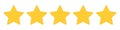 Five gold star rating sign icon graphic design. Royalty Free Stock Photo