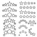 Five stars icons. Five-star quality icons. Five star symbols Royalty Free Stock Photo