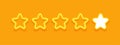 Five stars neon light sign, Review rank 5-star for business, hotel, feedback, likes, awards, rating, favorite.