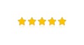 Five stars rating for apps and websites