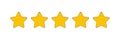 Five stars rating collection. Customer product rating review. Flat design icons