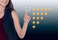 Five stars rating, Customer satisfaction for service and product quality concept Royalty Free Stock Photo