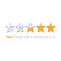 Five stars rating, customer service, feedback survey
