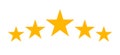 Five stars rating golden isolated icon. Vector illustration