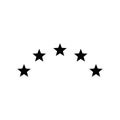 Five stars rating icon . black stars - best, top