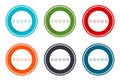 Five stars rating icon flat vector illustration design round buttons collection 6 concept colorful frame simple circle set Royalty Free Stock Photo