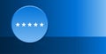 Five stars rating icon glassy modern blue button abstract background Royalty Free Stock Photo