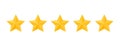 Five stars rating review. 5 yellow rate feedback marks. Product evaluation rank. Appraisal system quality