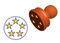 Five stars rating stamp isolated