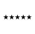 Five stars rating. Star icon. Feedback consumer or customer review evaluation banner, satisfaction level and critic icon