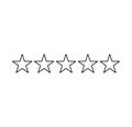 Five stars rating. Star icon. Feedback consumer or customer review evaluation banner, satisfaction level and critic icon Royalty Free Stock Photo