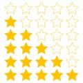 Stars icons set for ratings Royalty Free Stock Photo