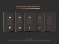 Five Steps Infographic with Modern Design and Dynamic Layout Royalty Free Stock Photo