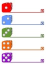 Five steps infographic template designed with dices