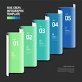 Five Steps Infographic Template - Modern Design for Presentation Royalty Free Stock Photo