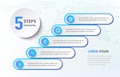 Five steps infographics like a stairs. Diagram flowchart with icon templates. Vector illustration