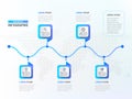 Five steps workflow. Timeline elements. Business concept infographic template. Vector illustration