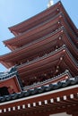 Five-Storied Pagoda from Low angle. Royalty Free Stock Photo