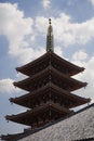 Five-Storied Pagoda at Senso-ji Temple Royalty Free Stock Photo