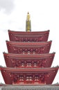 Five storied pagoda of Senso-ji in Tokyo, Japan Royalty Free Stock Photo