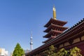 Five-Storied Pagoda of Sensoji Temple in Asakusa, Tokyo Royalty Free Stock Photo