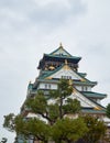 The five stories Main Tower Tenshu of the Osaka Castle. Osaka. Japan